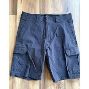 Mountain Ridge Cargo Hiking Shorts Sz 34 Navy Blue Pockets Nylon Spandex